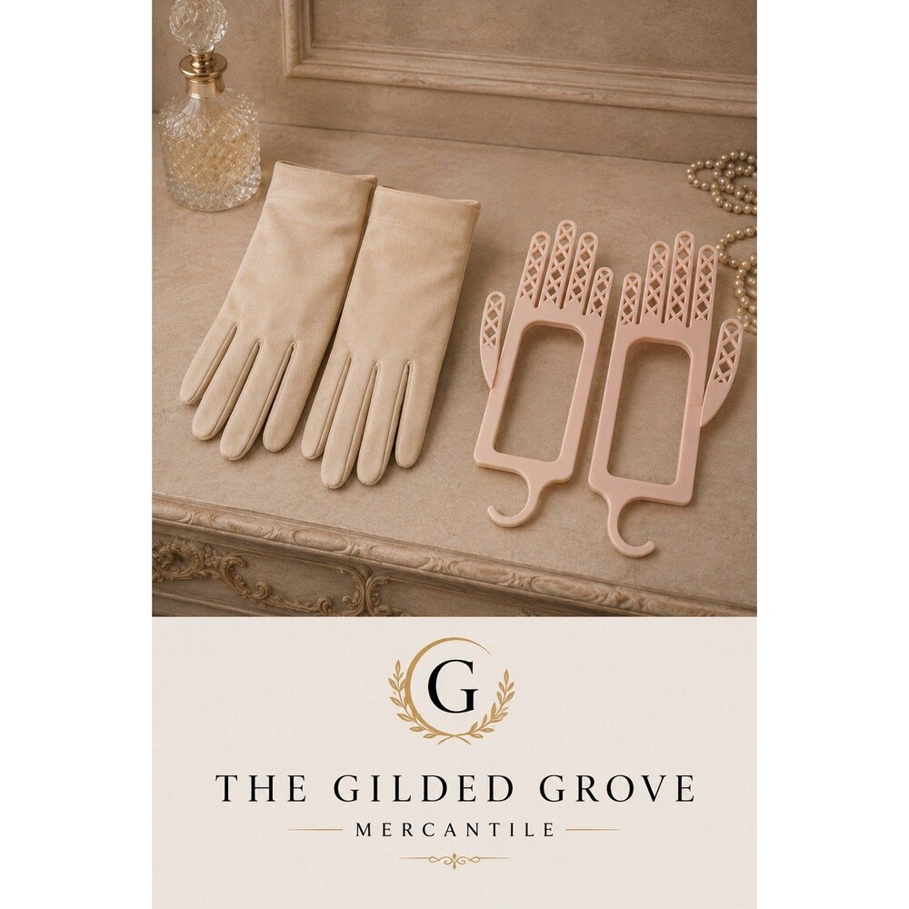 Vintage 50’s Pink Plastic Glove Stretchers – 1 Pair Retro Hand Glove Shaper Hook